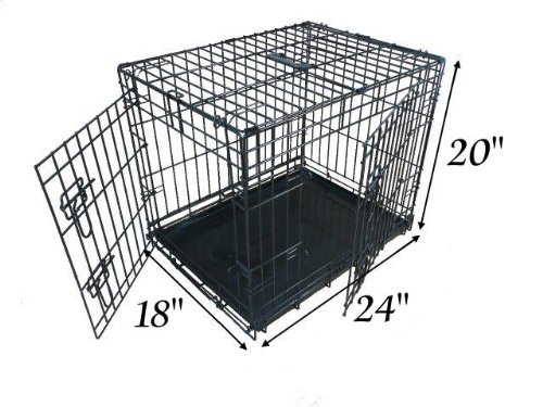 Ellie-Bo Perro Perrito de la Jaula Plegable 2 Puerta con Orificio Non-Chew Bandeja de Metal pequeño (61 cm)