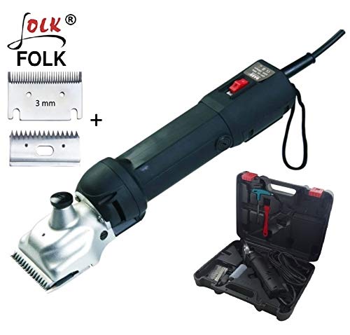 Esquiladora Eléctrica profesional FOLK FL7 Caballo, Mulo, perros, 500W - C (+ 1 kit Cuchilla y Peine extra 3 mm)
