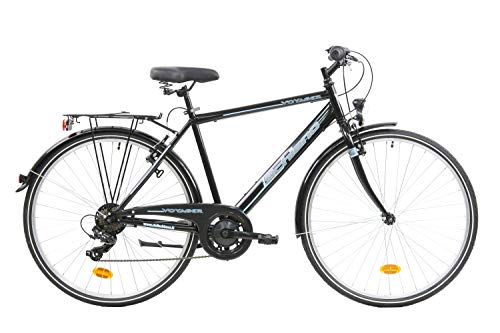 F.lli Schiano Voyager Bicicleta Trekking, Men's, Negro-Azul, 28''