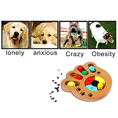 GFEU Pet Intelligence Juguete Ecológico Juguete interactivo Diversión Buscar y comer Alimentos con madera Juguete de juguete de pata para perros pequeños y medianos