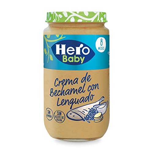 Hero Baby Lenguado con Crema de Bechamel Tarritos de Puré para Bebés a partir de 8 meses Pack de 6 x 235 g