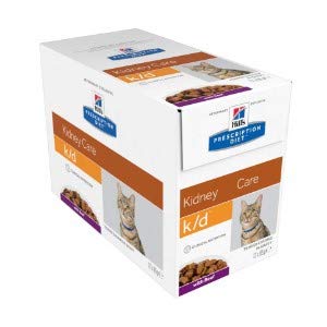 Hill's Prescription Diet Feline Cuidado del riñón K-D Bolsa de Carne de Vacuno 12 x 85 Gramos