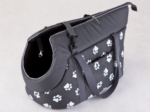 Hobbydog - Bolsa de Transporte para Perros y Gatos, Talla 1, Color Gris con Patas impresión
