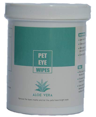 HudsonPets Aloe Vera - Almohadillas de Limpieza de Ojos húmedos para Gatos y Perros, 150 Unidades