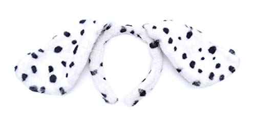 Irresistible1 - Dálmata de perro con orejas de disquete, tela suave, color blanco y negro