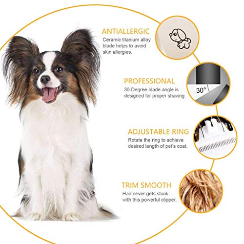 JUAN Profesional Pet Grooming Kit Clippers, La Preparación del Perro De Las Podadoras Kits USB De Baja Ruido Tranquilo Eléctrica Recargable del Pelo De Afeitar - para Perros Gatos