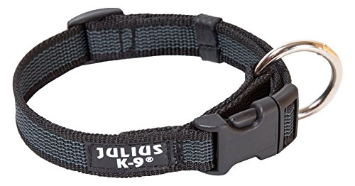 Julius-K9 Collar Color & Gray, 25 mm (39-65 cm), Negro-Gris