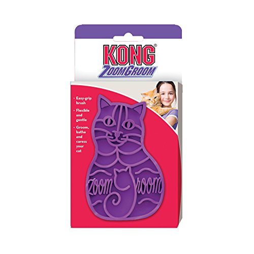 KONG - Cat ZoomGroom™ - Cepillo para Gatos de Masaje y Peinado Fabricado de Caucho Blando