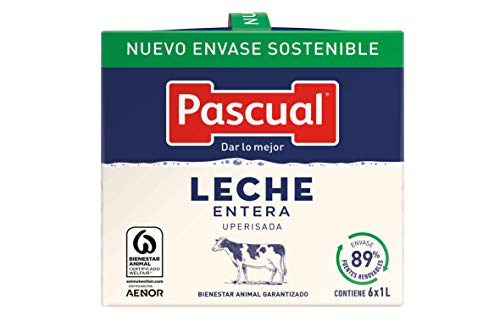 Leche Pascual Clásica Leche Entera - Pack de 6 x 1 l - Total: 6 l
