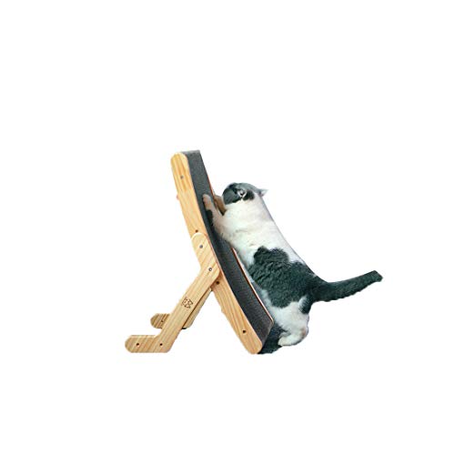 LQY Cat Scratch Post Scratch Board Habitación con Forma de Gato Kitty, Sala de rascado de cartón, construcción Superior de cartón, Almohadilla - Tablero de raspado de Gato Curvo de Onda 2 en 1