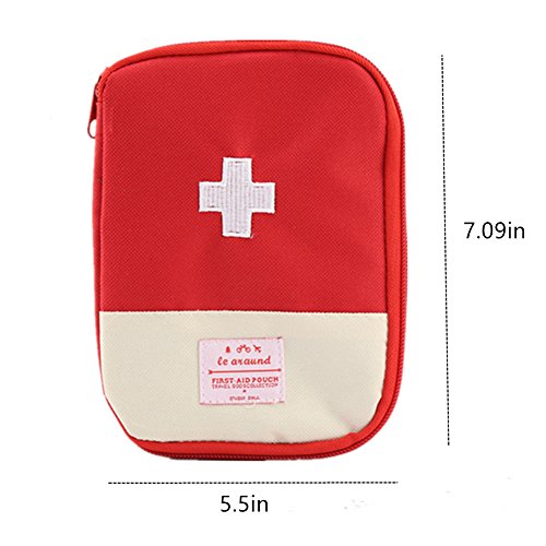 Mini bolsa médica Kit de primeros auxilios Bolsa de embalaje de drogas Viaje al aire libre Portable Red