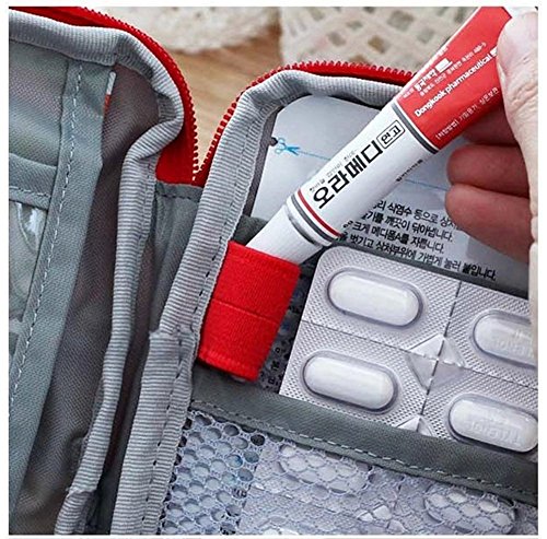 Mini bolsa médica Kit de primeros auxilios Bolsa de embalaje de drogas Viaje al aire libre Portable Red