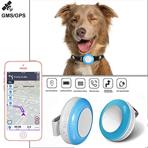 Muxan Rastreador GPS para niños perros gato con GPS LBS WiFi GPS localizador localizador de Mascotas en Tiempo Real, rastreador antirrobo con una Plataforma de Seguimiento en línea Gratuita
