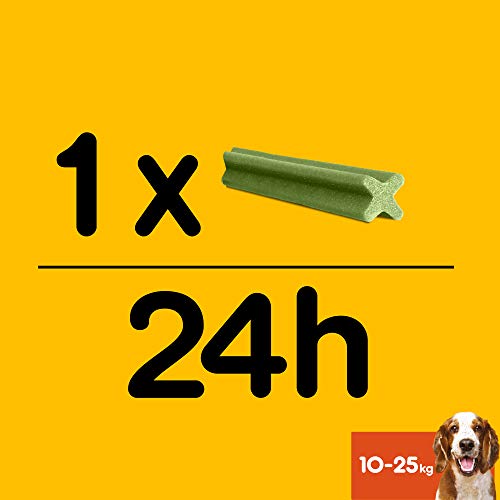 Pedigree Pack de 7 Dentastix Fresh de uso diario para la limpieza dental de los perros y contra mal aliento, para perros medianos (Pack de 10)
