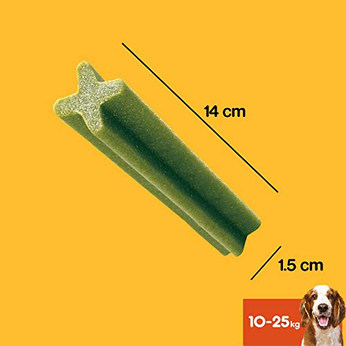 Pedigree Pack de 7 Dentastix Fresh de uso diario para la limpieza dental de los perros y contra mal aliento, para perros medianos (Pack de 10)