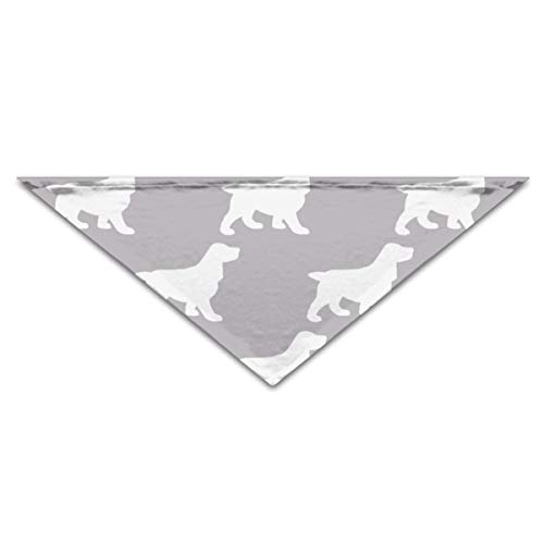 Pet Drool – Babero gris claro Coker Spaniels sobre un fondo gris oscuro perro bandana triángulo bufanda para mascotas gatos y cachorros