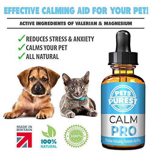 Pets Purest Suplemento 100% Natural Calming Aid para Perros, Gatos y Mascotas. Reduce la ansiedad y el estrés en Sus Mascotas (50 ML)