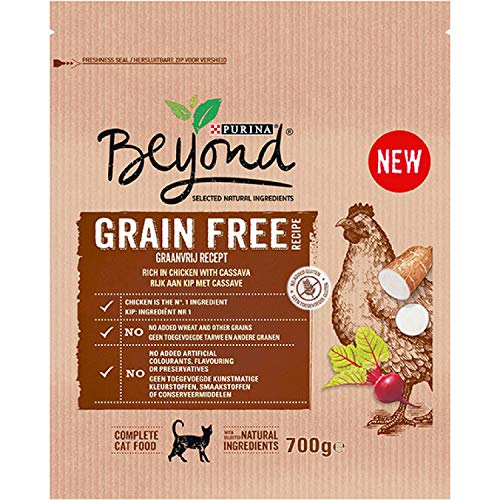 Purina Beyond Grain Free - Pienso Natural con Pollo para Gatos, 6 x 700 g