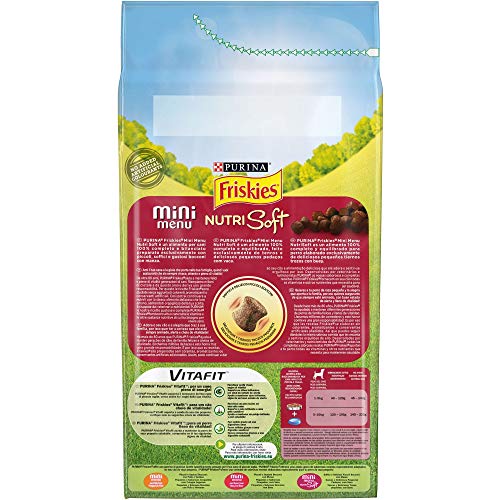 Purina Friskies Vitafit Mini Menu Nutri Soft Pienso para Perro Adulto Buey 6 x 1,4 Kg