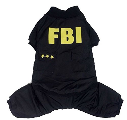 Raincoat para perro Ranphy, chubasquero mediano para cachorro de invierno FBI, chaqueta impermeable para mascotas (talla pequeña, por favor, tome el siguiente tamaño en la base)