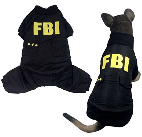 Raincoat para perro Ranphy, chubasquero mediano para cachorro de invierno FBI, chaqueta impermeable para mascotas (talla pequeña, por favor, tome el siguiente tamaño en la base)