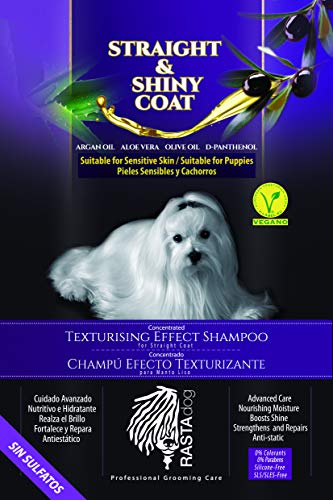 RASTAdog Shampoo Straight & Shiny Coat. Champú Vegano. Sin Sulfatos. Natural, Piel Sensible y Atópica, Cachorros.