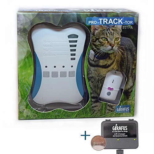 Rastreador de Mascotas Mini Girafus® Pro-Track-Tor Localizador con Ondas de Radio Anti-Pérdida Gato, Perro – 3 transmisor + Cargador Incluido