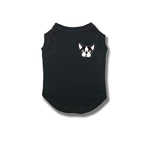 Ropa para Mascotas Lindo Bordado Algodón Suave Antibacterial Anti-Ball Chaleco Camiseta Tamaño M-3XL para Perros Gatos Pequeño Mediano