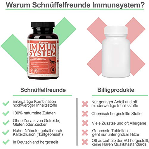 Schnüffelfreunde Immunsystem I Vitaminas y Nutrientes para Perros - para Ayudar al Sistema Inmunitario Natural del Perro - Naturales Hierbas para más Vitalidad