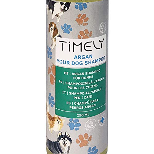 Timely - Champú para perros con argán para pieles secas o ásperas, 250 ml