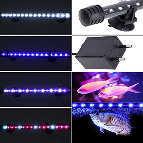 Top-Sell 30 cm LED impermeable IP68 Luminaires de iluminación acuario tubo Fish Tank Luz sumergible EU toma de corriente