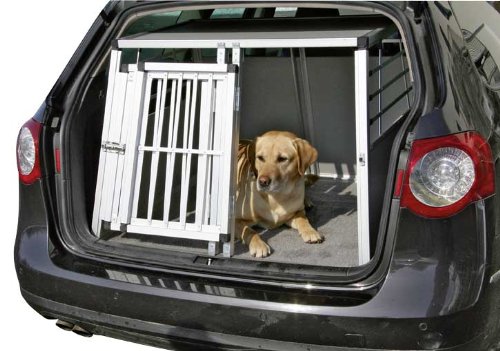 Transportín de aluminio para perros 92 x 97 x 68 cm, con dos puertas + alfombra