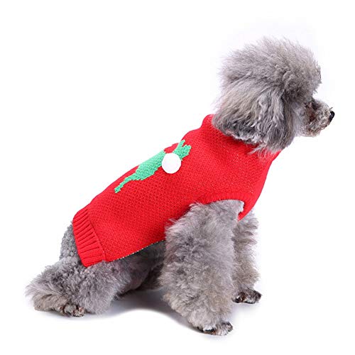 TUOTANG Suéter Ropa para Mascotas Ropa para Perros con Cuello Alto y Rayas Christmas Snowflake Dog Sweater Otoño e Invierno,Color 12,XXL