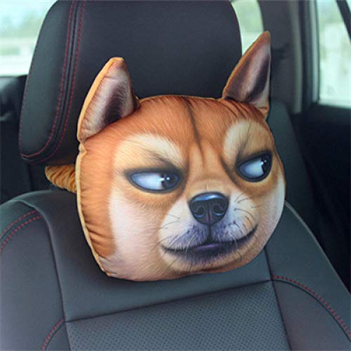 TZYKCN perro cara de mascota reposacabezas del coche soporte para el cuello del coche suministros cubierta de la almohadilla de seguridad del cuello sin relleno, 5 sin relleno