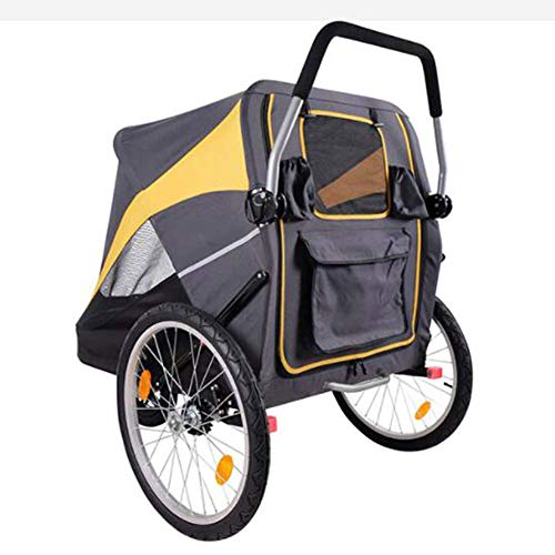 WLDOCA Large Pet Bike Trailers Cochecito para 2-3 Perros/Pet Carrier con Neumáticos Inflables/Link Rod Ciclismo Camping Cart 100X78x96cm