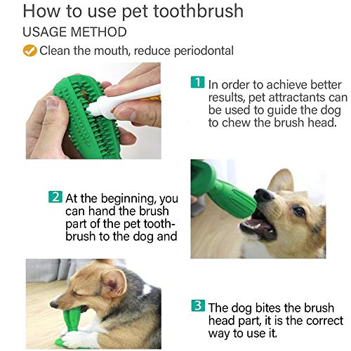 ZHWUEU Cepillo de Dientes para Perros Dog Brushing Stick-Limpieza de Dientes de Perro Juguetes para Masticar Cuidado Oral para Mascotas Regalo de Amante de los Animalesverde (Toothbrush)