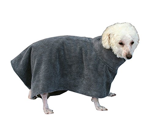 zoonpark® Perro microfibra albornoz, albornoz de secado rápido perro mascota gato perro perrito toalla de baño