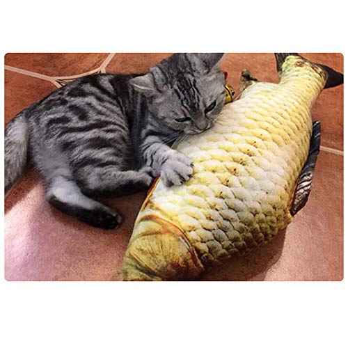 6 Piezas Juguete Hierba Gatera,para Gatos Catnip Juguetes Simulación Peluches Pescado Shape Interactiva Mascota Chew Bite Suministros para Gato,Pescados del Juguete,Interactiva Mascota (20 Cm)