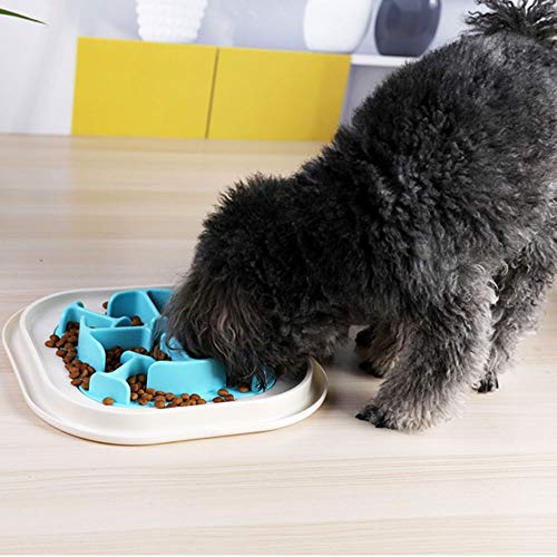 A-Z Pet Dog Bowl Comedero Lento De plástico Anti Asfixia Cachorro Gato Comiendo Dish Bowl Anti-Gulping Plato de Comida, Platos for Perros (Color : D)