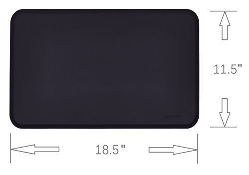 AmazonBasics - Alfombrilla para comedero de mascota, de silicona, impermeable, 47 x 29 cm, Negro