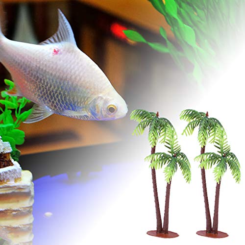 Amosfun Artificial Coconut Palm Tree Simulación Coconut Tree Fish Tank decoración Miniatura Macetas Bonsai DIY Craft House Resina Decoración 5 Pcs