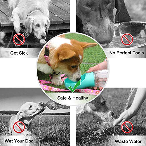 Botella de Agua para Mascotas Bebedero Portátil de Viaje para Perros y Gatos Fuente Portátil para Mascotas Capacidad de 350ML Color Azul