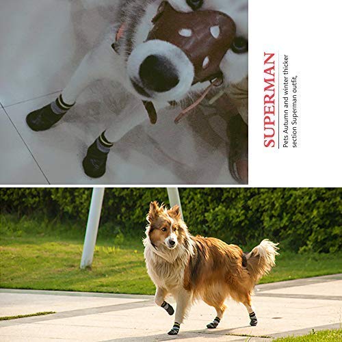 Calcetines para perros con correas de control de tracción al aire libre impermeables para mascotas, zapatillas de arranque para perros pequeños, medianos, grandes, 2 pares
