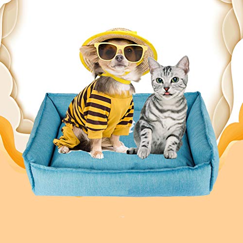 Cat Nest Pet Bed-Four Seasons Universal Square Kennel Cat Litter Pet Nest Pad Almohadilla extraíble para Perros sofá no se desvanece Gato Gato Suministros para Mascotas, Black Friday