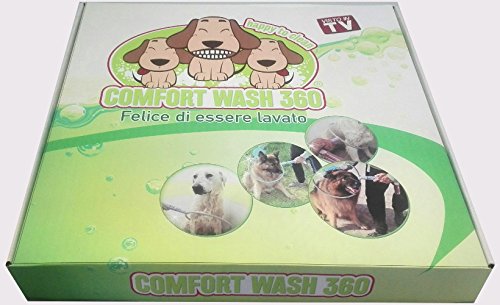 Comfort Wash 360 - Dispositivo para lavado de perros en la bañera o el jardín, azul