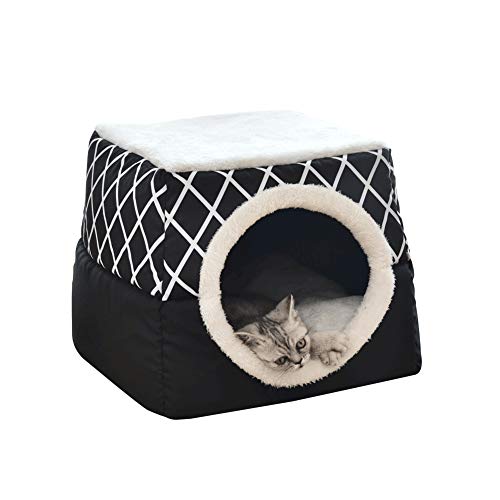 Cueva para cama de perro gato, casa y sofá para mascotas 2 en 1, casa de cápsulas espaciales, lavable a máquina, antideslizante, suave y cálido, perro, gato, cachorro, conejo, nido para mascotas,