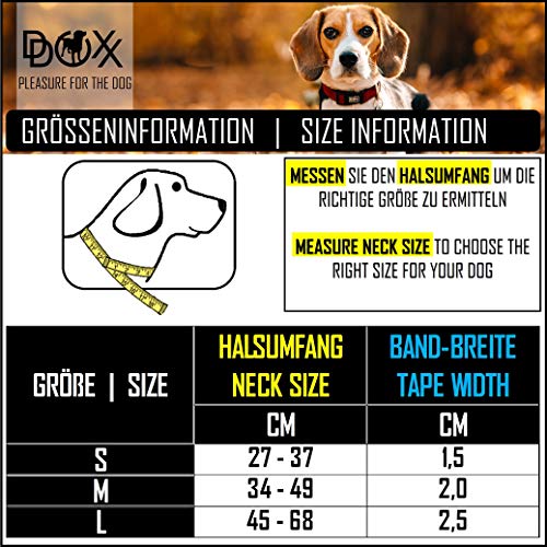 DDOXX Collar Perro Nylon, Ajustable, Reflectante, Acolchado Tamaños | para Perros Pequeño, Mediano y Grande | Collares Accesorios Gato Cachorro | Negro, S