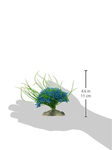 DealMux Plantas Jardin del Acuario Artificial decoración Floral con Base Ovalada, Cyan Azul Verde