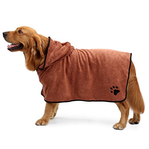 DELIFUR Albornoz para Perros Toalla de Microfibra Secado para Mascotas Toallas absorbentes de Humedad Capa para Perros y Gatos