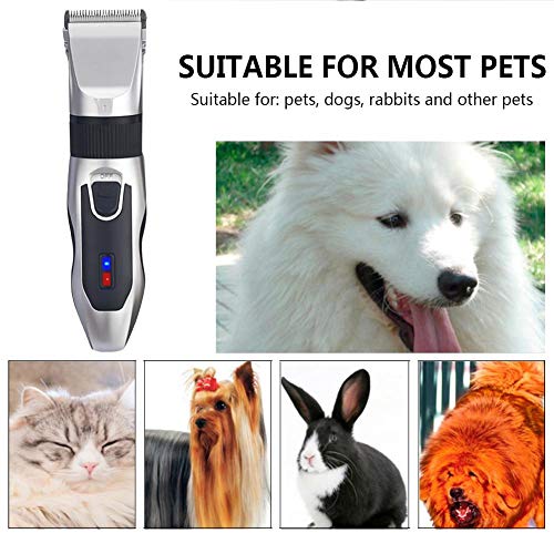 Dog Clippers Cordless Rechargeable Professional Pet Clippers,Low Noise Pets Trimmer Pet Hair Grooming Kit with 6 Comb Guides and Cleaning Brush,LCD Screen Display The Charge Level,for Dogs Cats Pets